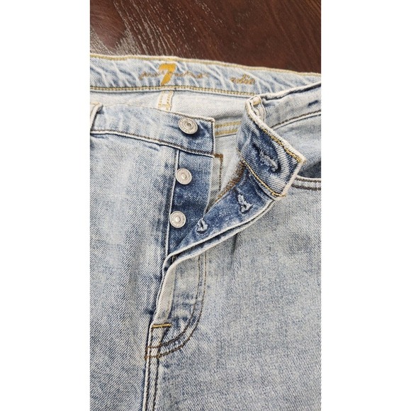 7 For All Mankind‎ Edie Jeans Women's Size 31 Mid Rise Straight Leg Distressed - Picture 7 of 13